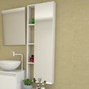 Ver imagem 3 de Armário Aéreo para Banheiro 1 Porta 4 Prateleiras Espelhado Florença