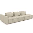 Ver imagem 1 de Sofá Ilha com Puff para Sala Living 335cm Amber M03 Linho Cru - Lyam Decor