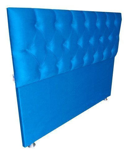 Cabeceira Capitonê Luna Suede Azul Casal 140 X 120:Azul - 4