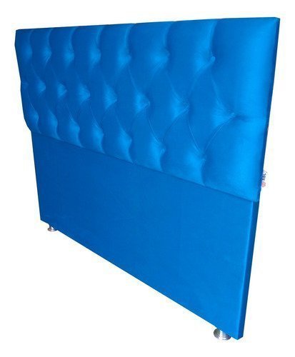 Cabeceira Capitonê Luna Suede Azul Casal 140 X 120:Azul - 2