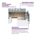 Ver imagem 6 de Cama Alta Office com Cama de Solteiro e Armário Baixo Star Maker Casatema MadeiraOriginals Azul