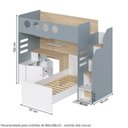 Ver imagem 3 de Cama Alta Office com Cama de Solteiro e Armário Baixo Star Maker Casatema MadeiraOriginals Azul/Itapoã