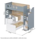 Ver imagem 3 de Cama Alta Office com Cama de Solteiro e Armário Baixo Star Maker Casatema MadeiraOriginals Azul