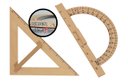 Ver imagem 1 de Kit Geométrico do Professor com 1 Transferidor 180° Graus em Mdf + 1 Esquadro em Mdf 45° Graus Souza