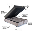 Ver imagem 5 de Cama Box King com Baú 193x203 com Colchão Adapto Molas Ensacadas Ecoflex Suede