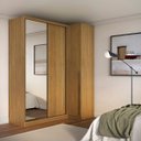 Ver imagem 1 de Guarda Roupa de Canto Porta de Correr com Espelho 3 Portas Mdf Altezza Trend Belmax:freijó