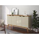 Ver imagem 2 de Buffet / Balcão Pr 1.60m 4 Portas Estilo Retrô com Pés em Madeira Maciça Cor Off White / Cumaru