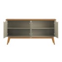 Ver imagem 3 de Buffet / Balcão Pr 1.60m 4 Portas Estilo Retrô com Pés em Madeira Maciça Cor Off White / Cumaru
