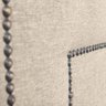 Cabeceira com Tachinhas Metal Fumê Estofada 140cm para Cama Casal Linho Bege Madri - Lh Móveis - 8