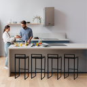 Ver imagem 6 de Kit 4 Banqueta Quadrada Preta para Balcão Ilha Cozinha Gourmet Bancada Piscina Bares Àrea de Lazer