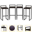 Ver imagem 1 de Kit 4 Banqueta Quadrada Preta para Balcão Ilha Cozinha Gourmet Bancada Piscina Bares Àrea de Lazer