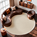 Ver imagem 3 de Tapete Redondo Sala Quarto 100% Algodão Estampa Zigzag Franja Lavável Antiderrapante Decoração Boho