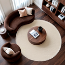 Ver imagem 4 de Tapete Redondo Sala Quarto 100% Algodão Estampa Zigzag Franja Lavável Antiderrapante Decoração Boho