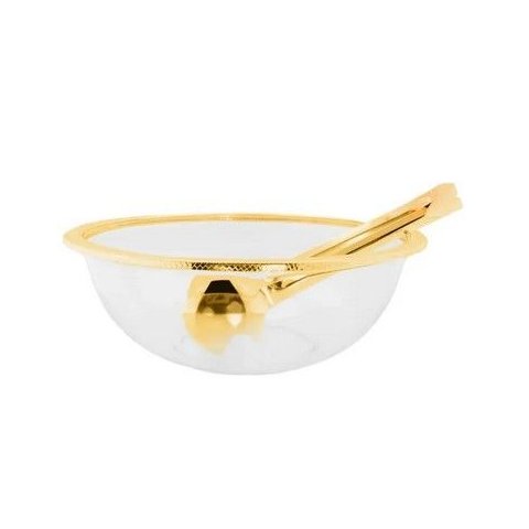 Saladeira Milan Inox com Revestimento em Ouro com Pegador