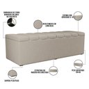 Ver imagem 5 de Calçadeira Recamier Baú para Cama de Casal King Dália 195x50 Cm W01 Linho Bege - Lyam Lyam Decor