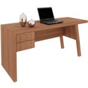 Ver imagem 1 de Mesa para Escritório Escrivaninha 2 Gavetas Amêndoa