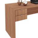 Ver imagem 6 de Mesa para Escritório Escrivaninha 2 Gavetas Amêndoa