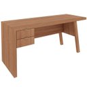 Ver imagem 5 de Mesa para Escritório Escrivaninha 2 Gavetas Amêndoa