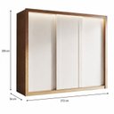 Ver imagem 3 de Guarda-Roupa Casal 100% MDF 3 Portas de Correr 4 Gavetas com LED Boston Yescasa
