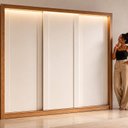 Ver imagem 6 de Guarda-Roupa Casal 100% MDF 3 Portas de Correr 4 Gavetas com LED Boston Yescasa