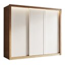 Ver imagem 3 de Guarda-Roupa Casal 100% MDF 3 Portas de Correr 4 Gavetas com LED Boston Yescasa