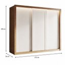 Ver imagem 4 de Guarda-Roupa Casal 100% MDF 3 Portas de Correr 4 Gavetas com LED Boston Yescasa