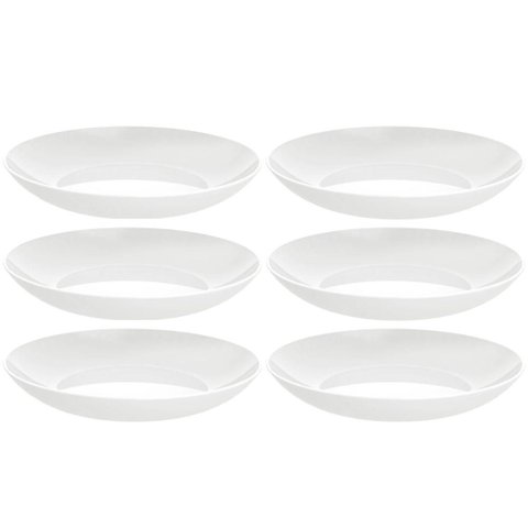 Conjunto 6 Pratos Fundos Porcelana Branca 22cm Sophia Sopas Tramontina
