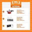 Ver imagem 2 de Kit - Panela de Pressão 4,5 Vermelha + 1 Conjunto Facas 9pç + 1 Faqueiro Inox 24pç - Tramontina