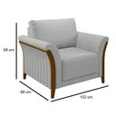 Ver imagem 7 de Kit Sofá Living 3 Lugares e Poltrona 102cm Pés Madeira Roya M22 Linho Cinza - Mpozenato