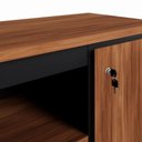 Ver imagem 3 de Armário Baixo 1,20m x 0,45m 2 Portas 2 Nichos com Chaves Puxador Cava 3 Prateleiras Nogal com Preto