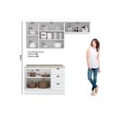 Ver imagem 3 de Kit de Cozinha Modulada 4 Peças Americana (2 Aéreos. 1 Balcão, 1 Complemento) Branco - Henn