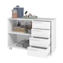 Ver imagem 2 de Armário para Banheiro 90x61cm 4 Gavetas 2 Nichos e Rodizio Branco BBN31