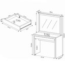 Ver imagem 2 de Penteadeira Camarim para Quarto 90x46,5x142,5 Juvenil com Espelho Pe 2000 Branco Tecnomobili