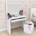 Ver imagem 5 de Penteadeira Camarim para Quarto 90x46,5x142,5 Juvenil com Espelho Pe 2000 Branco Tecnomobili