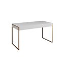 Ver imagem 3 de Escrivaninha Industrial Malta 137x53 Ferro Dourado Tampo Branco