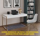 Ver imagem 2 de Escrivaninha Industrial Malta 137x53 Ferro Dourado Tampo Branco