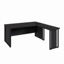 Ver imagem 3 de Mesa Executiva em L Mesa em L Executiva Diretor Moderno sem Gavetas MDP 160cm Preto F5 Office