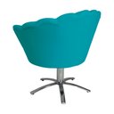 Ver imagem 4 de Poltrona Decorativa Pétala Pés Metal Giratório Suede Azul Turquesa - DS Estofados
