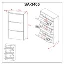 Ver imagem 5 de Sapateira Vertical Multiuso 71,5cm X 117cm com 3 Portas Cor:branco