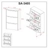 Sapateira Vertical Multiuso 71,5cm X 117cm com 3 Portas Cor:branco - 5
