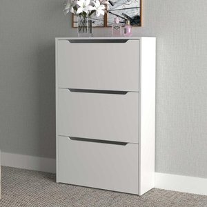 Sapateira Vertical Multiuso 71,5cm X 117cm com 3 Portas Cor:branco