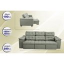 Ver imagem 3 de Sofa Itália 2,80 Mts Retrátil e Reclinavel Tecido Suede Cinza