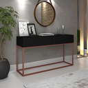 Ver imagem 1 de Aparador Eros 110cm Industrial Moderno e Minimalista 2 Gavetas:preto/cobre