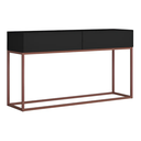 Ver imagem 2 de Aparador Eros 110cm Industrial Moderno e Minimalista 2 Gavetas:preto/cobre