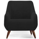 Ver imagem 6 de Kit 02 Poltronas Decorativa Fixa Pés de Madeira Paloma D02 Veludo Preto B-300 - Lyam Decor