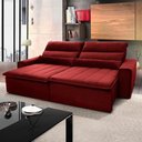 Ver mais imagens de Sofá Retrátil Reclinável Patagônia 2,50m Suede Velut Vermelho Molas no Assento - King House