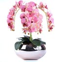 Ver imagem 1 de Arranjo de Orquídea com Estrias Rosa em Vaso Rose Gold