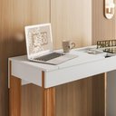 Ver imagem 2 de Penteadeira Camarim Escrivaninha com Espelho Play Branco Fosco-cinamomo Mel - Mabe Magazine