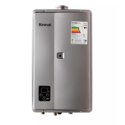 Aquecedor de Água a Gás Gn Digital Rinnai 27 Litros E27 Bivolt - Prata