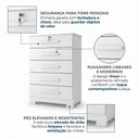 Ver imagem 5 de Cômoda para Quarto com 5 Gavetas e Pés Mastery Branco
